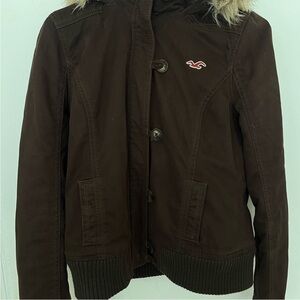 Brown Jacket with Fur Trim